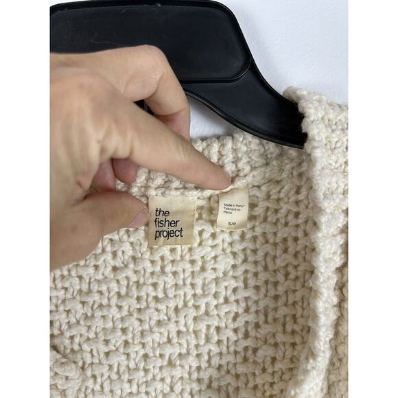 Eileen Fisher Sweater Small Beige Open Front Cardigan Duster Project Cotton - Picture 2 of 7